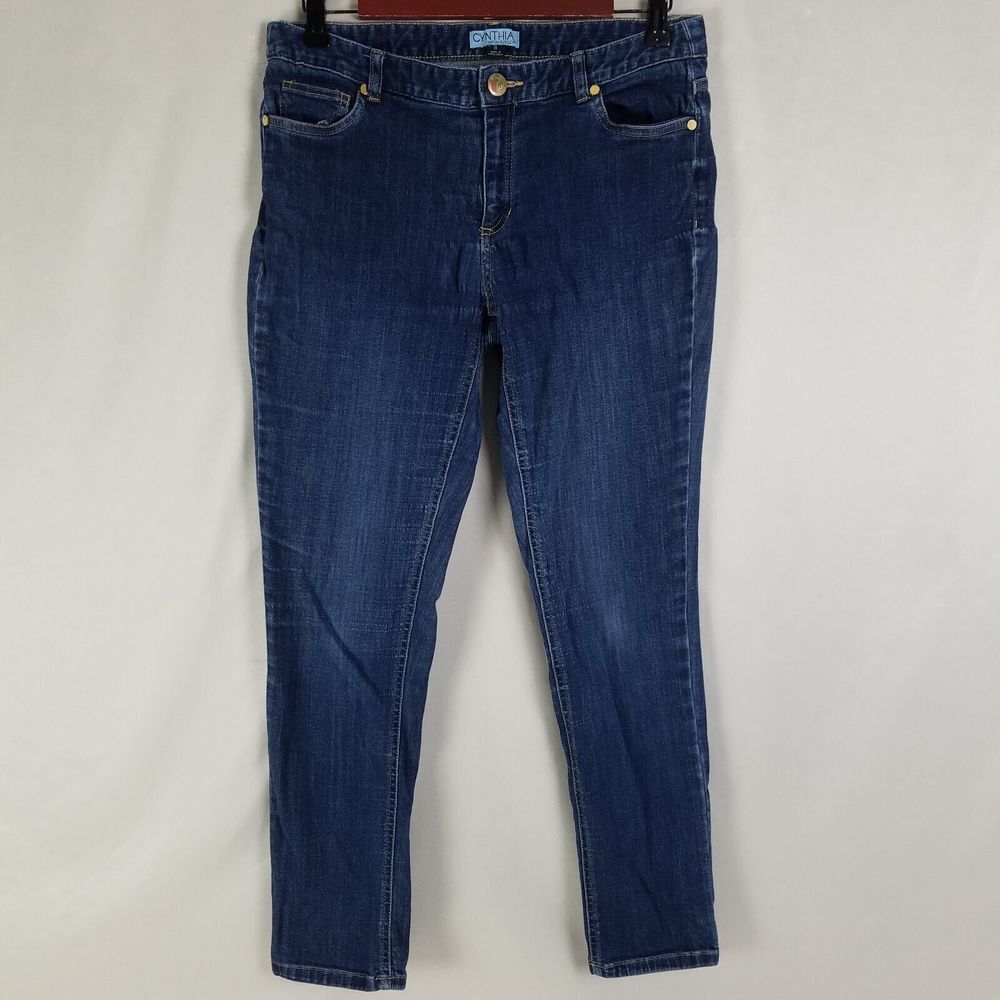 Cynthia Rowley Jeans Womens 8 Blue Low Rise Skinny Leg Dark Wash Denim